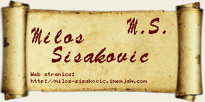 Miloš Šišaković vizit kartica